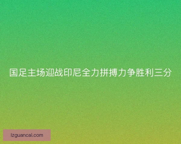 国足主场迎战印尼全力拼搏力争胜利三分