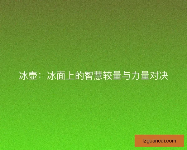 冰壶：冰面上的智慧较量与力量对决